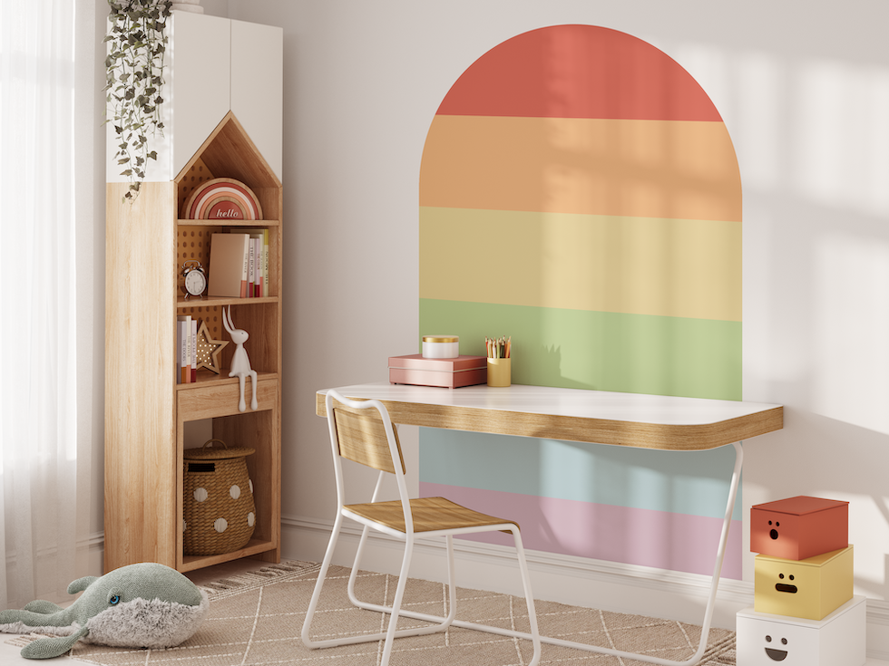 Rainbow Stripes Single Arch - Pastel