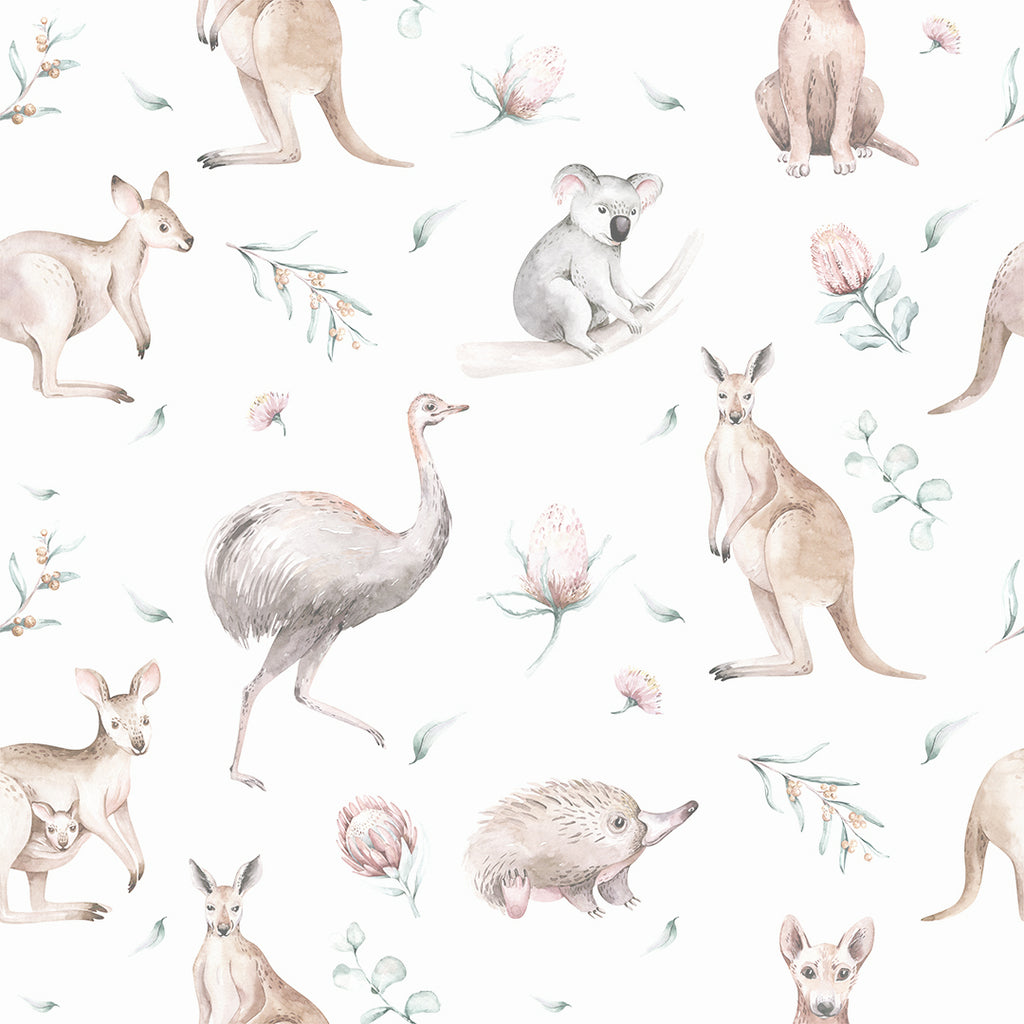 Australian Animals Watercolour Wallpaper