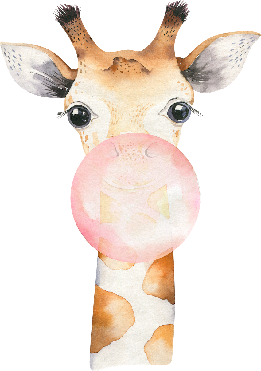 Bubble Gum Giraffe Decal