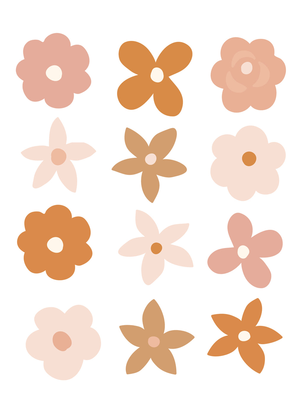 Retro Blossoms Decal Set