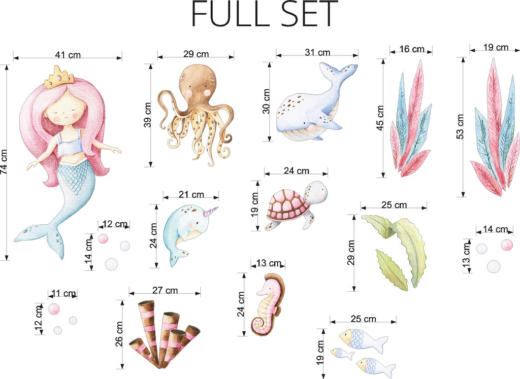 Mermaid and Friends Decal Set