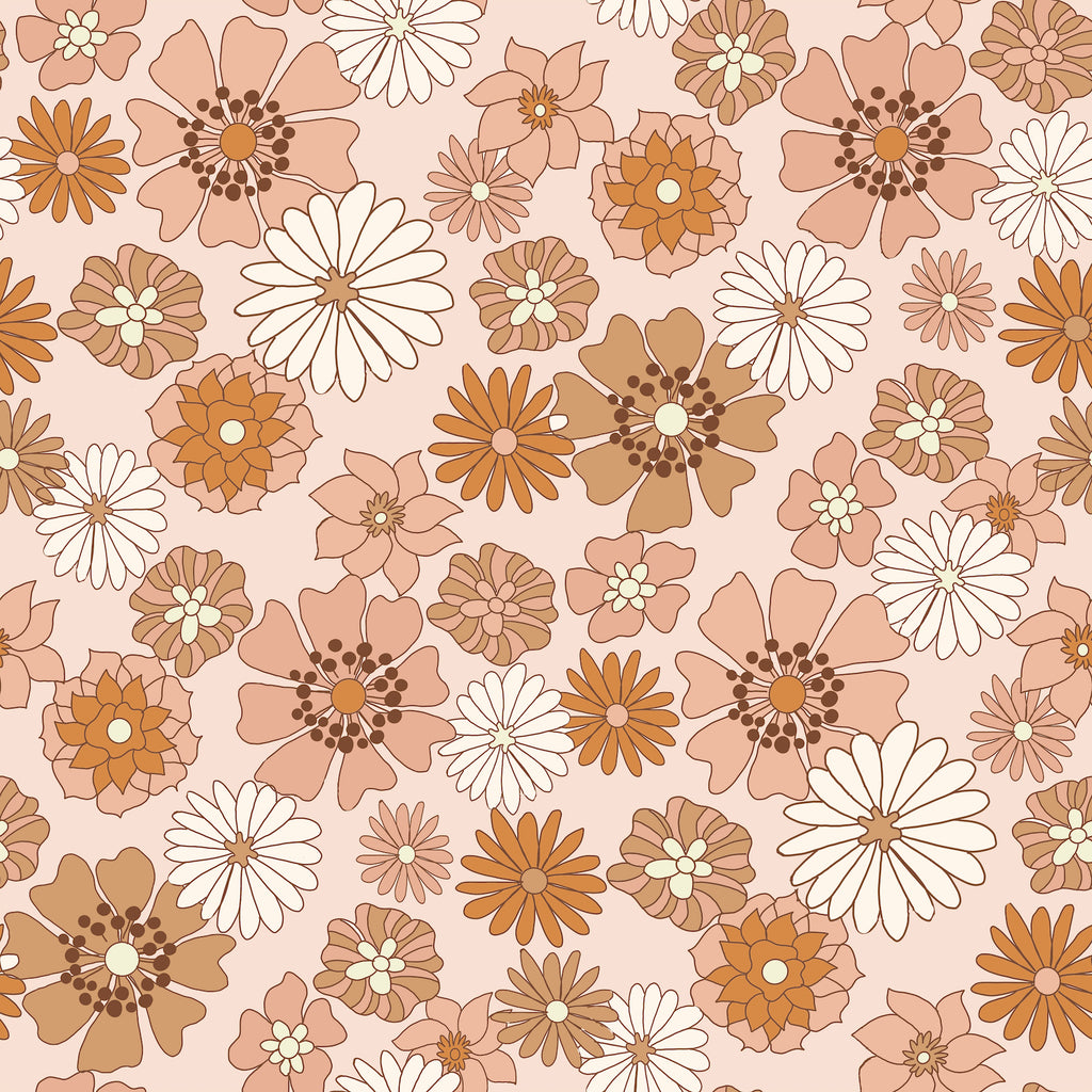 Retro Floral Wallpaper (Pink)